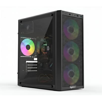 Sistem PC Gaming OptimX  Titanium, AMD Ryzen 5 5500, 3.60 - 4.20GHz, 16GB DDR4, 512GB SSD, Nvidia RTX 3050 6GB, Windows 11 Pro NewTechnology Media