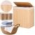 Cos de rufe din bambus, pliabil, cu captuseala detasabila lavabila, 3 compartimente, 150L, 63x42x62cm, maro Household NewTrend