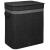 Cos de rufe din bambus cu capac, 2 compartimente, sac detasabil, volum 100L, 54x35x60cm, negru Household NewTrend