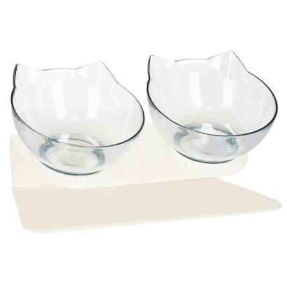 Bol ortopedic dublu pentru hrana si apa pisici, inclinare de 15 grade, baza antiderapanta Household NewTrend