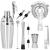 Set Cocktail Shaker Kit pentru barmani 750ml, KI12, suport bambus, 12 piese Household NewTrend