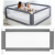 Bariera de siguranta pentru pat, protectie copii, 196 cm, reglabila pe inaltime 75-95 cm, gri Household NewTrend