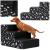 Scara pentru animale de companie, caini sau pisici, 3 trepte, antiderapanta, husa detasabila, inaltime 30 cm, negru cu decor alb Household NewTrend