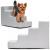 Scara pentru animale de companie, caini sau pisici, 4 trepte, antiderapanta, husa detasabila, inaltime 40 cm, gri deschis Household NewTrend