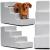 Scara pentru animale de companie, caini sau pisici, 4 trepte, antiderapanta, husa detasabila, inaltime 40 cm, gri deschis Household NewTrend