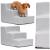 Scara pentru animale de companie, caini sau pisici, 3 trepte, antiderapanta, husa detasabila, inaltime 30 cm, gri deschis Household NewTrend