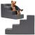 Scara pentru animale de companie, caini sau pisici, 4 trepte, antiderapanta, husa detasabila, inaltime 40 cm, gri inchis Household NewTrend