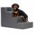 Scara pentru animale de companie, caini sau pisici, 4 trepte, antiderapanta, husa detasabila, inaltime 40 cm, gri inchis Household NewTrend