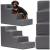 Scara pentru animale de companie, caini sau pisici, 4 trepte, antiderapanta, husa detasabila, inaltime 40 cm, gri inchis Household NewTrend