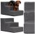 Scara pentru animale de companie, caini sau pisici, 3 trepte, antiderapanta, husa detasabila, inaltime 30 cm, gri inchis Household NewTrend