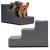 Scara pentru animale de companie, caini sau pisici, 3 trepte, antiderapanta, husa detasabila, inaltime 30 cm, gri inchis Household NewTrend