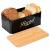 Cutie pentru paine din metal cu capac din bambus, finisaj lucios, 33x18x14 cm, negru Household NewTrend