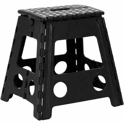 Scaun inaltator multifunctional tip scara, antiderapant, 39 cm, maxim 150 kg, negru Household NewTrend