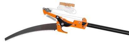 Foarfecă pe tijă (telescopică) KT2670 pentru grădină, cu fierăstrău pentru crengi, lungime tijă 280 cm