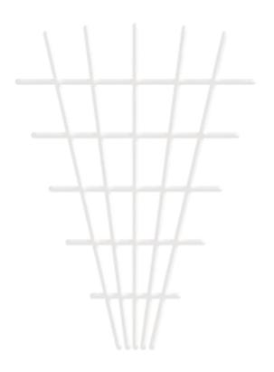 Spalier grădină tip evantai (V) Strend Pro Garden MEV5, alb, 145x75 cm – suport pentru plante cățărătoare