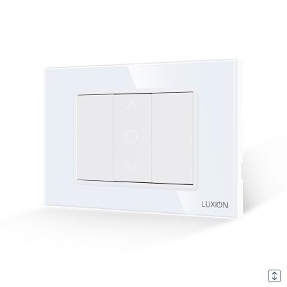 Intrerupator Jaluzele Mecanic 1M si 2 Taste False LUXION cu Rama din Sticla, Standard Italian, 3M SmartElectro IntelligentHouse