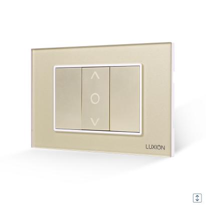 Intrerupator Jaluzele Mecanic 1M si 2 Taste False LUXION cu Rama din Sticla, Standard Italian, 3M SmartElectro IntelligentHouse