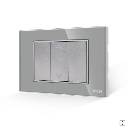 Intrerupator Jaluzele Mecanic 1M si 2 Taste False LUXION cu Rama din Sticla, Standard Italian, 3M SmartElectro IntelligentHouse