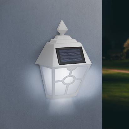 Lampa Solara LED de Perete, Culoare Alb, Lumina Alb Rece, Dimensiuni 20x15 cm