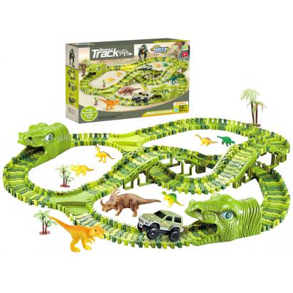 Circuit masinute Dinosaur Park, cu 240 de segmente, pista configurabila de 360cm Household NewTrend