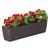 Set 4 jardiniere decorative cu suport metalic, Prosperplast, imitatie ratan, maro, 49.2x17.2x17.4 cm GartenVIP DiyLine