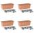 Set 4 jardiniere decorative cu sistem de irigare, 11 L, 60x18x14 cm, maro, Prosperplast GartenVIP DiyLine