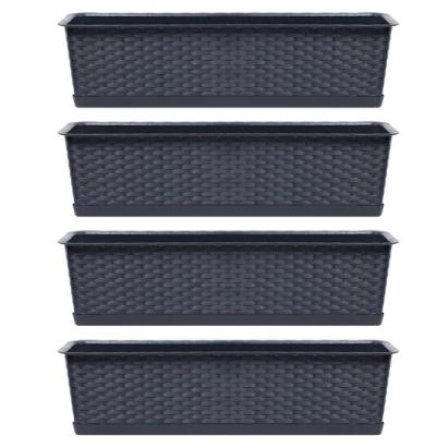 Set 4 jardiniere decorative, antracit, 68.5x17.3x15 cm, Ratolla Case P GartenVIP DiyLine