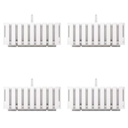 Set 4 jardiniere decorative cu suport metalic, sistem irigare,​​​​​​​ alb, 38x18x16.2 cm, Boardee Fencycase W GartenVIP DiyLine