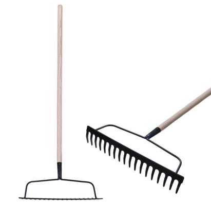 Grebla de grădină Strend Pro R101, 18 dinți, coadă din lemn 1600 mm