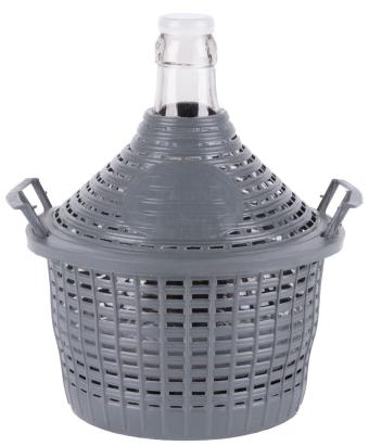 Damigeană din sticlă Strend Pro Cada Inco, 5 L, pentru vin și țuică, cu coș de protecție din plastic și 2 mânere