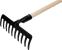 Greblă de grădină Strend Pro Premium R-606, 10 dinți, forjată, cu coadă din lemn