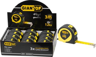 Ruletă GIANTTOP GIANT CR-82 CE, 3 m, 16 mm, auto-retractabilă, cu blocare (Sellbox 12 buc.)