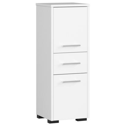 Dulap baie tip coloana cu 2 usi si sertar, PAL laminat, 30x30x85 cm, alb mat Household NewTrend