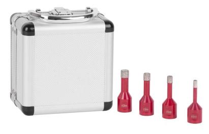 Set carote diamantate Strend Pro Premium DCB11S2, 6-8-10-12 mm, M14, profesionale