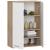 Dulap baie suspendat, cu 2 usi si 4 rafturi interioare, PAL 16 mm, 64x30x94 cm, stejar sonoma si alb Household NewTrend