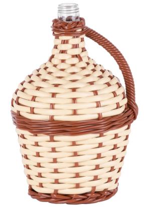 Demișon Strend Pro Wilo, 2 L, din sticlă, împletit, cu toartă, pentru vin și țuică, MIX culori