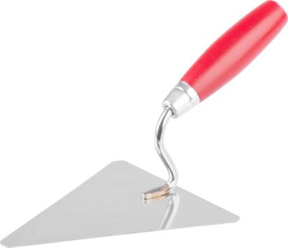 Lingură de zidar Strend Pro Premium triunghiulară 180 mm, inox 1 mm, mâner din lemn cu capăt metalic