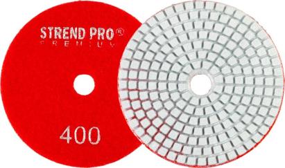 Disc diamantat de lustruit Strend Pro Premium P400, 100 mm, cu arici, pentru lustruire umedă