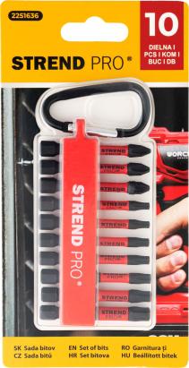Set biti Strend Pro Premium S2, 1/4", 50 mm, PH2/PZ2/Torx, 10 piese