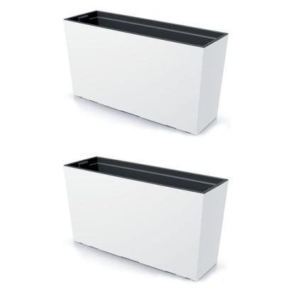 Jardiniera decorativa, Urbi Case M, alb, set 2 buc, 77x23.5x40.6 cm, 27 L GartenVIP DiyLine