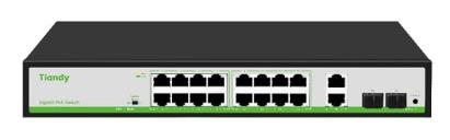 Switch PoE Tiandy TC-P3S020-G1622AT180, 16 porturi Gigabit PoE, 180W, AI Mode, VLAN, Extend, 40Gbps SafetyGuard Surveillance