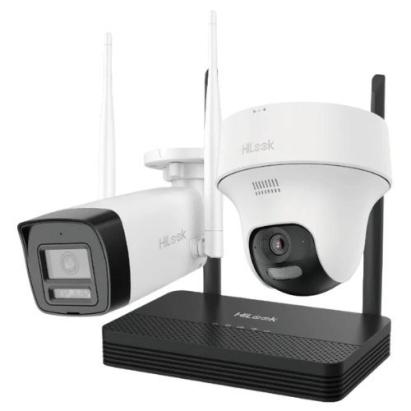 Sistem supraveghere IP Wireless Hikvision HiLook IKS-2042BTH-PH/W, 2 camere 2MP, NVS, IR 30m, audio bidirectional, slot microSD SafetyGuard Surveillance