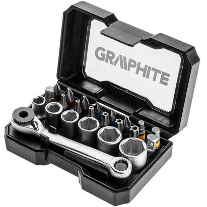 Set biti si tubulare 1/4" graphite 56H610 HardWork ToolsRange
