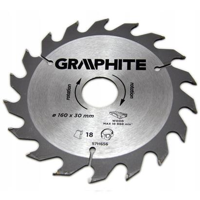 Panza ferastrau circular 18 dinti varfuri HM 160x30mm GRAPHITE 57H656 HardWork ToolsRange