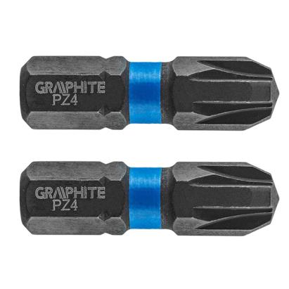 Set biti de impact PZ3X25mm 1/4" 2buc. GRAPHITE 56H505 HardWork ToolsRange
