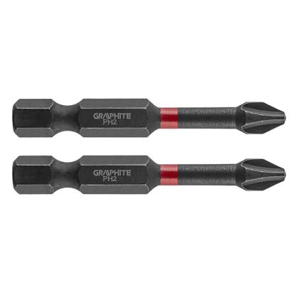 Set biti de impact PH2X50mm 1/4" 2buc. GRAPHITE 56H519 HardWork ToolsRange