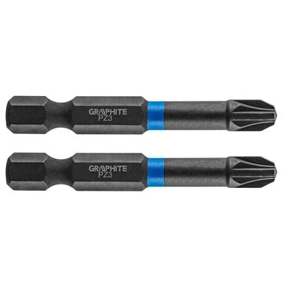 Set biti de impact PZ3X50mm 1/4" 2buc. GRAPHITE 56H523 HardWork ToolsRange