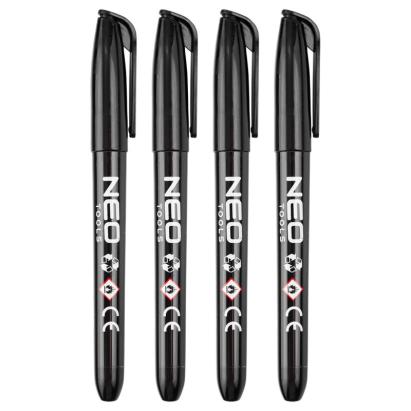 Marker de constructii, negru, permanent, rezistent la apa, pe baza de ulei, 4 bucati NEO TOOLS 13-856 HardWork ToolsRange