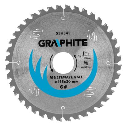 Panze (disc) ferastrau circular cu varfuri vidia, 165 x 30 mm, 40 de dinti, universal GRAPHITE 55H545 HardWork ToolsRange