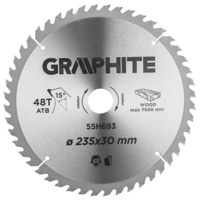 Disc circular cu varfuri HM 235x30mm, 48 dinti GRAPHITE 55H693 HardWork ToolsRange